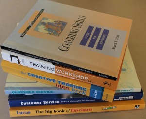 Bob's assorted books stacked